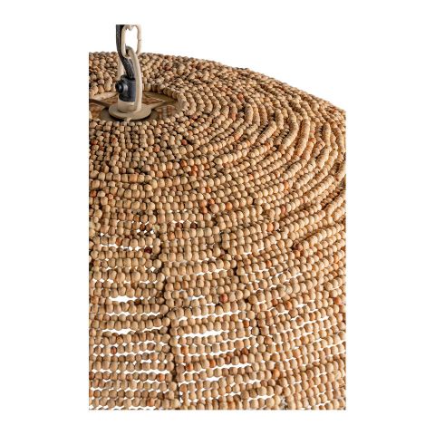 Lámpara de Techo en Perlas de Madera Natural y Dorado Ø65 cm - Imagen 4