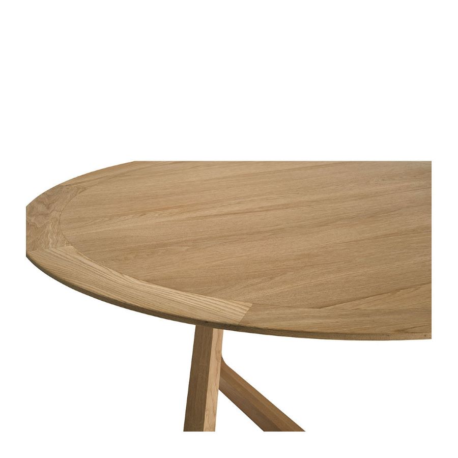 Mesa de Comedor Redonda de Roble Natural Claro de 150 cm - Imagen 2